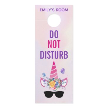 Do Not Disturb Unicorn in Sunglasses Door Hanger