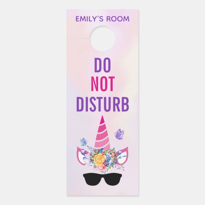 Do Not Disturb Unicorn In Sunglasses Door Hanger Zazzle Com
