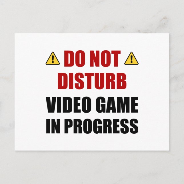 Do Not Disturb Video Game Postcard (Front)