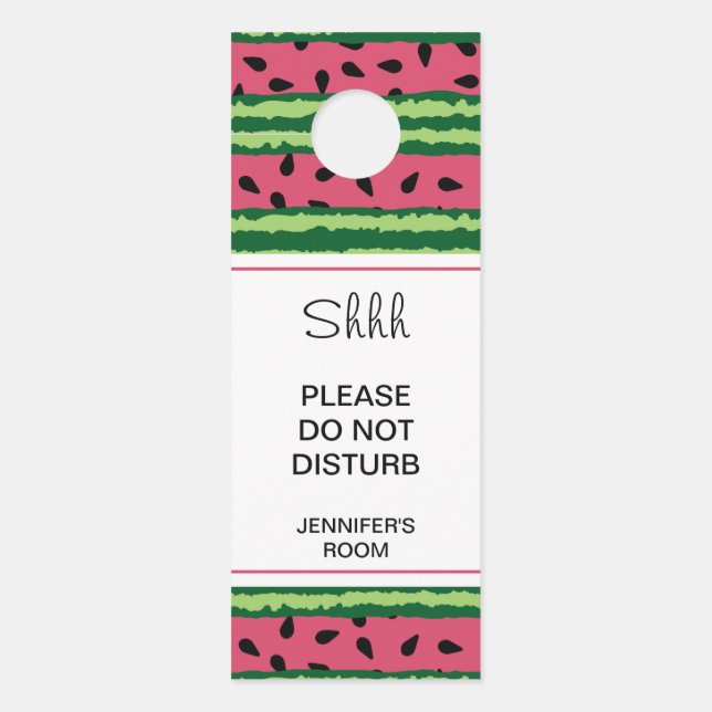 Do not Disturb Watermelon Pattern Pink & Green Door Hanger (Front)