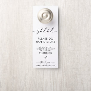 Do Not Disturb Wedding Hotel Door   Boho Modern Hanger