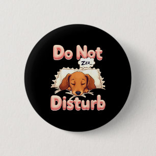 Do Not Disturb Wiener Dog Funny Dachshund Pajamas  Button