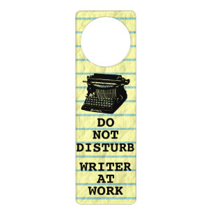 Do Not Disturb Writer at Work Antique Typewriter Door Hanger