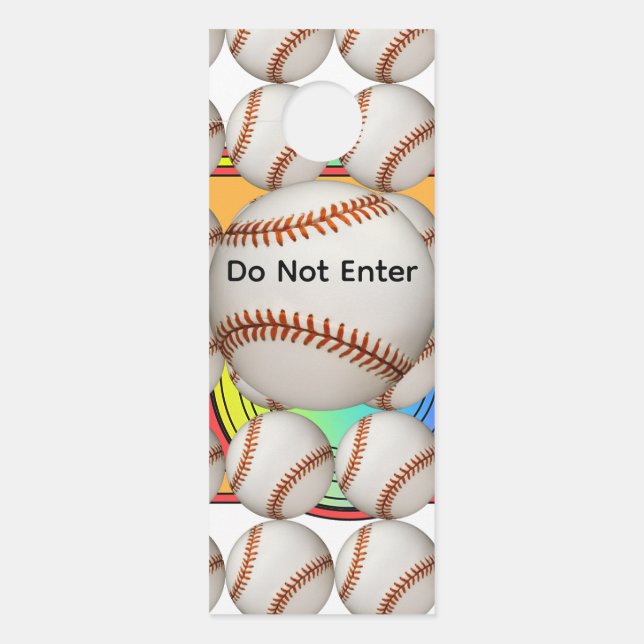 Do Not Enter Baseball  Door Hanger (Front)