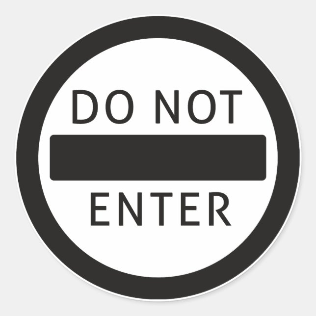 Do Not Enter Circle Sticker (Front)