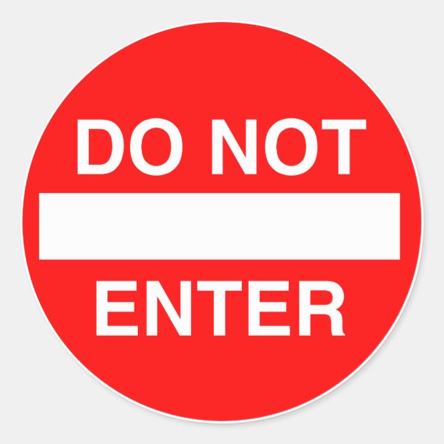 Do Not Enter Classic Round Sticker (Front)
