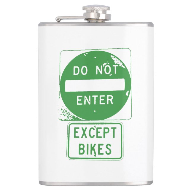 Do Not Enter Except Bikes Flask (Front)