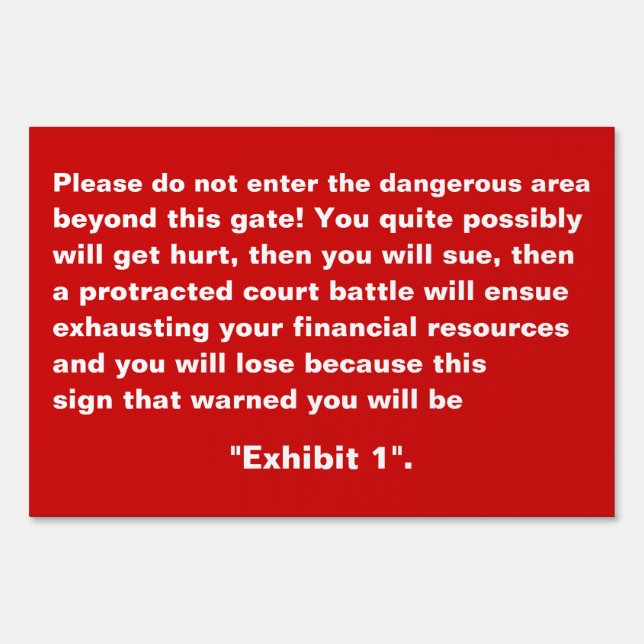Do Not Enter - Funny but Effective Yard Sign Large (Front)