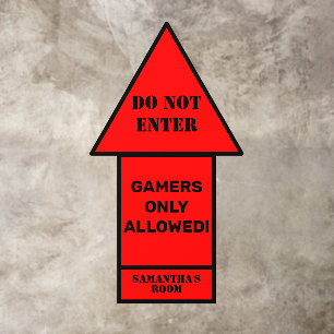 Do Not Enter Gamers Only NAME Floor Decals