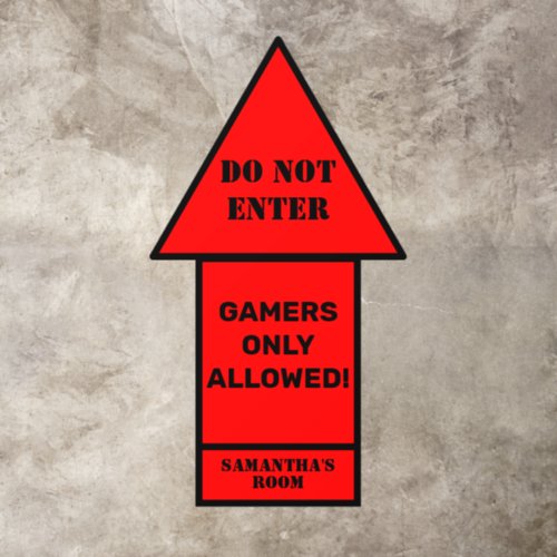 Do Not Enter Gamers Only NAME   Floor Decals