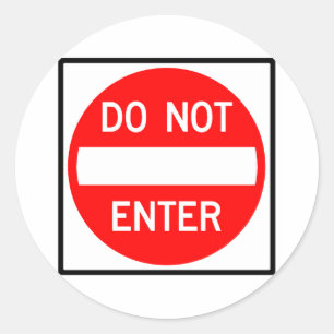 Do Not Enter Highway Sign Classic Round Sticker