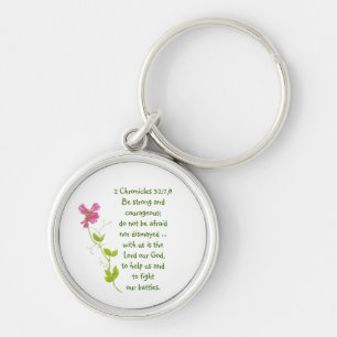 Do Not Fear, Courage Scriptures Sweet Pea Locket Keychain