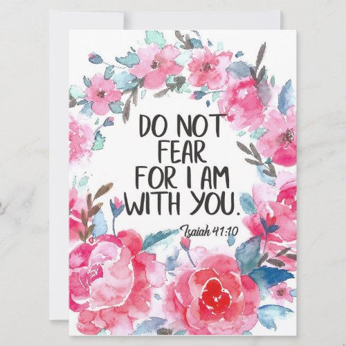 Do not fear I am with you Bible verse  Card