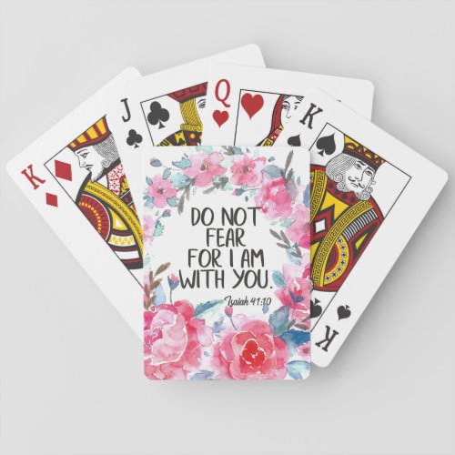 Do not fear I am with you quote Bible verse Isaiah Poker Cards