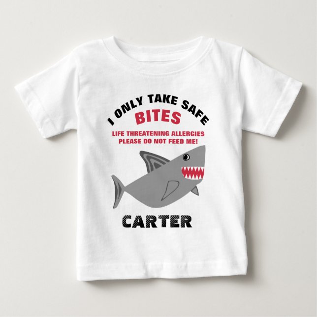 Do Not Feed Me Food Allergy Alert Shark Shirt (Front)
