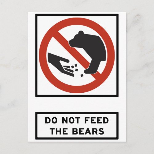 Do Not Feed the Bears Highway Sign Postcard
