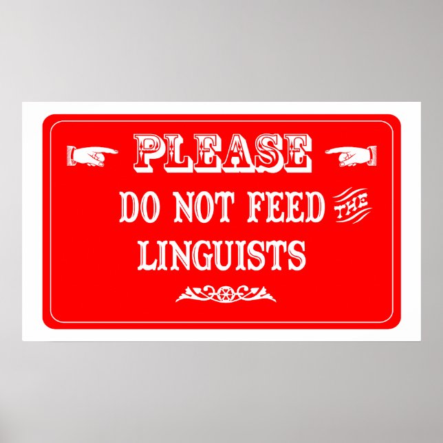 Do Not Feed The Linguists Poster (Front)