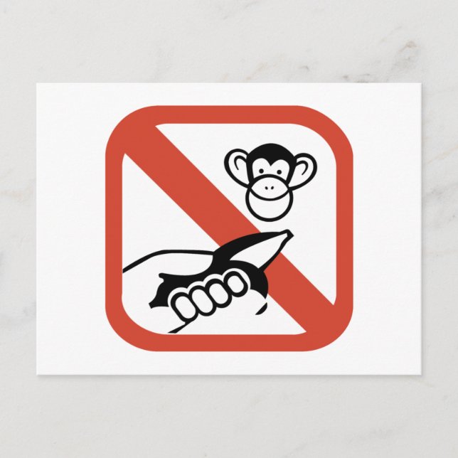 Do Not Feed The Monkey (2) Postcard (Front)