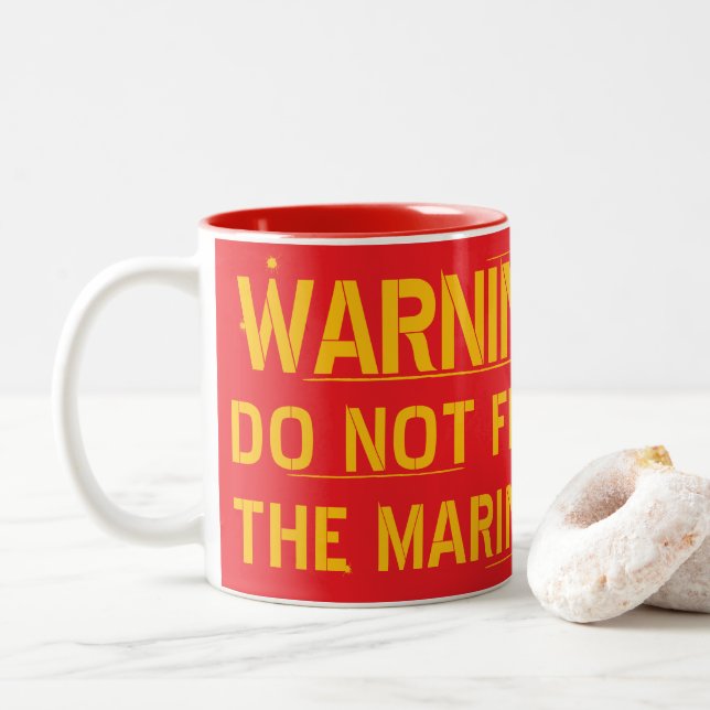 DO NOT FEED Two-Tone COFFEE MUG (With Donut)