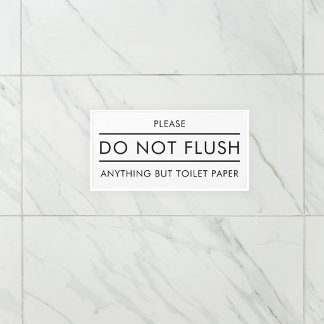 Do Not Flush Toilet Paper Only Bathroom Stall Sign