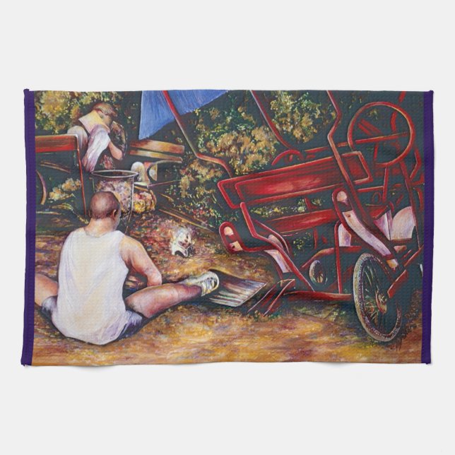 Do Not Forget The Garlic, Budapest Kitchen Towel (Horizontal)