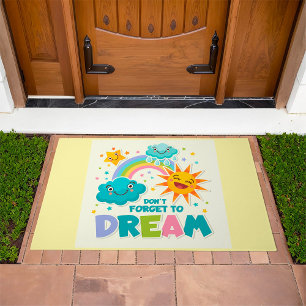 Do Not Forget to Dream Inspirational Sun Clouds Doormat