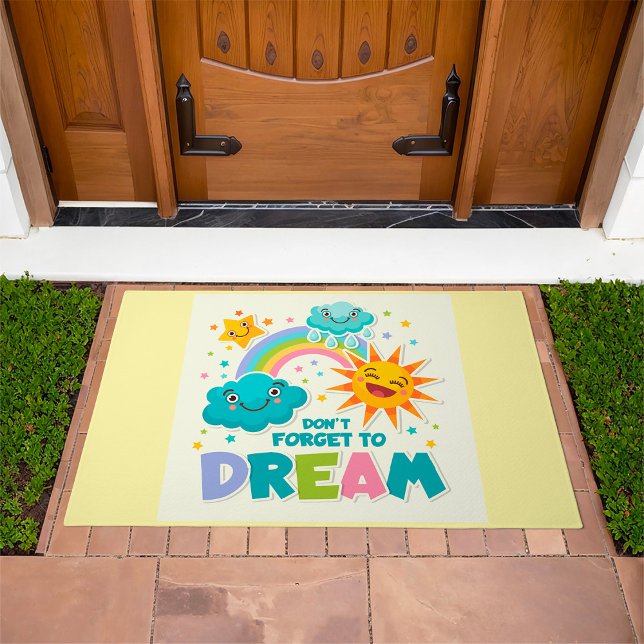 Do Not Forget to Dream Inspirational Sun Clouds  Doormat (Creator Uploaded)