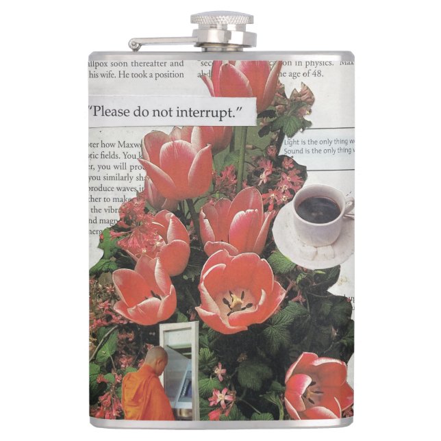 Do Not Interrupt Money Morning Coffee Tea Time Flask (Front)