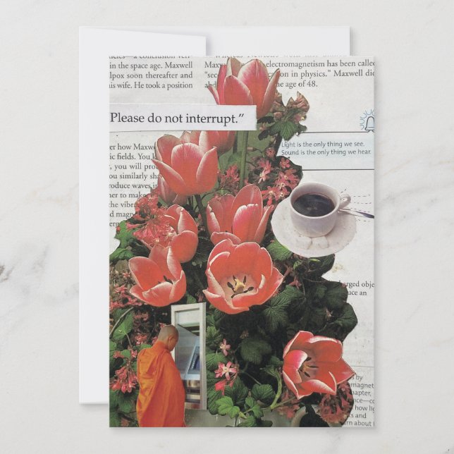 Do Not Interrupt Money Morning Coffee Tea Time Invitation (Front)
