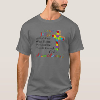 Do Not Judge Cross Puzzle Pieces Christian Autism T-Shirt