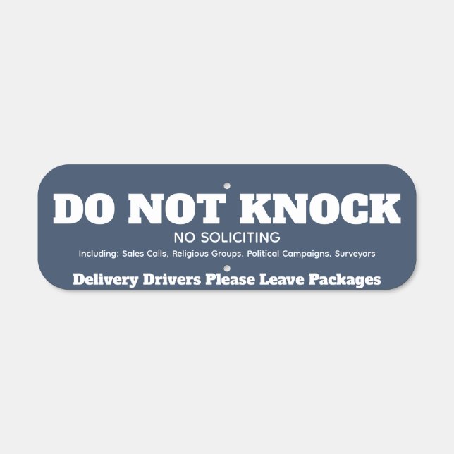 Do Not Knock No Soliciting Metal Sign (Front)