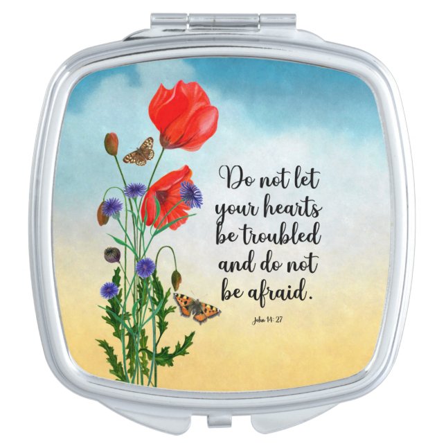Do not let your hearts be troubled compact mirror (Front)