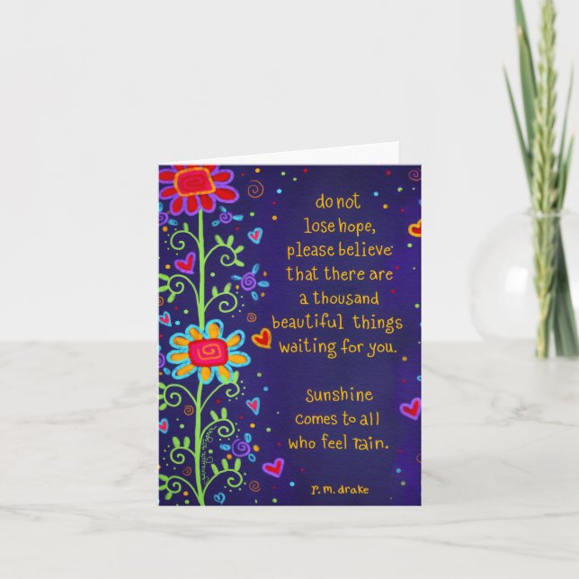 Do Not Lose Hope Encouragement Pretty Floral Card (Front)