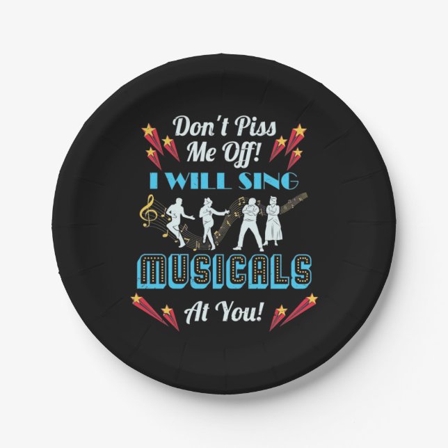 Do Not Me Off Musicals Paper Plates (Front)