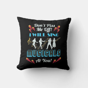 Do Not Me Off Musicals Throw Pillow