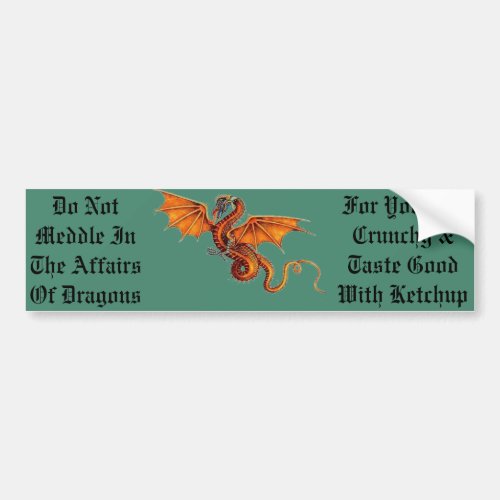 Do Not Meddle In The Affairs Of Dragons Bumper Sticker