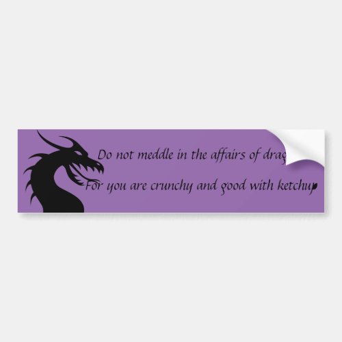 Do Not Meddle In the Affairs of Dragons Bumper Sticker
