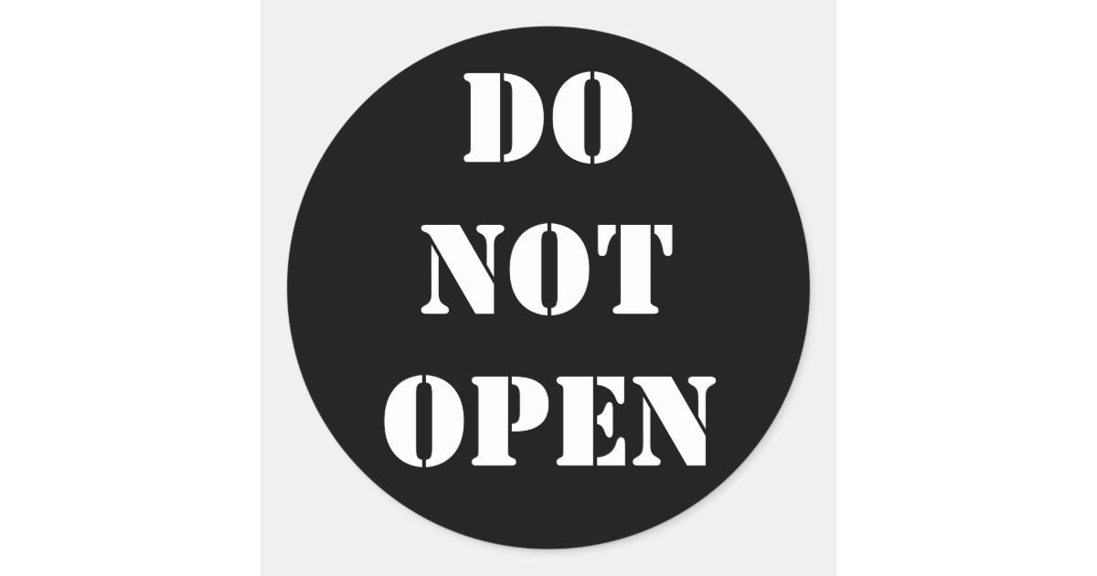 Do not open black and white office envelope seal | Zazzle