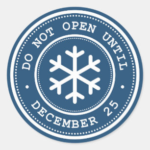 Do Not Open Until Blue White Gift Tag