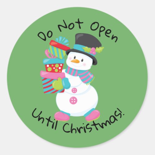 Do Not Open Until Christmas Classic Round Sticker