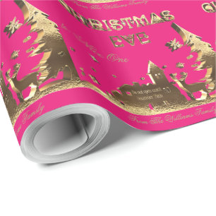 Do not open until Christmas Eve Bright Pink Wrapping Paper