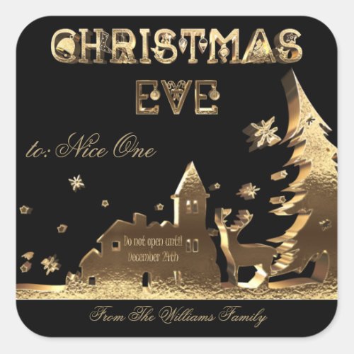 Do not open until Christmas Eve Gifts Square Sticker