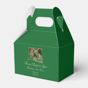 Do Not Open Until Christmas Eve Green and Gold Favor Boxes