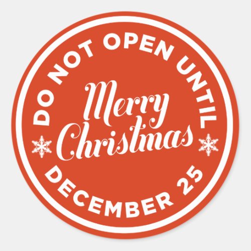 Do Not Open Until Christmas Gift Stickers