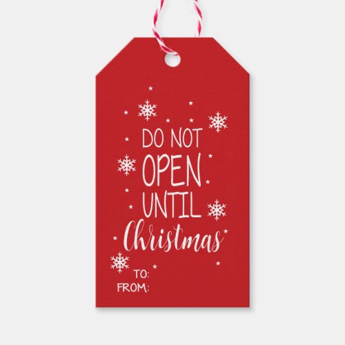 Do Not Open Until Christmas Gift Tags
