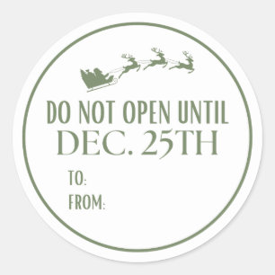 Do Not Open Until Christmas Santa Classic Round Sticker