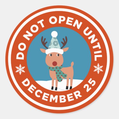 Do Not Open Until Christmas Sticker CUSTOM COLOR