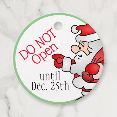 Do Not Open Until Dec 25th Santa Claus Name Tags