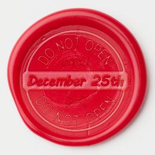 DO NOT OPEN UNTIL DEC 25TH WAX SEAL STICKER