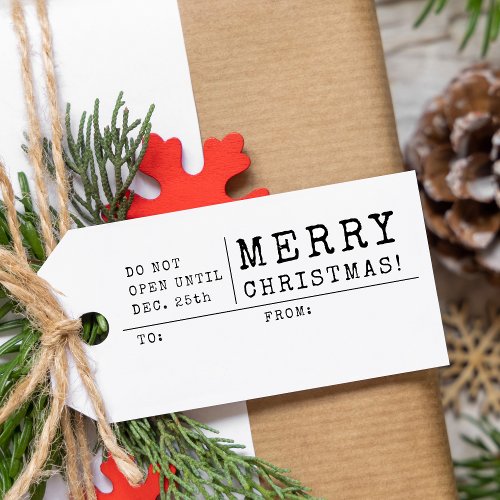Do Not Open Until December 25 Christmas Gift Rubber Stamp